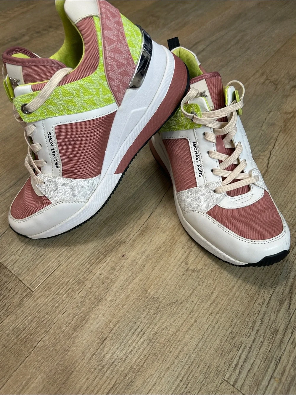 Michael Kors Women's Pink & Lime Lace-Up Trainer